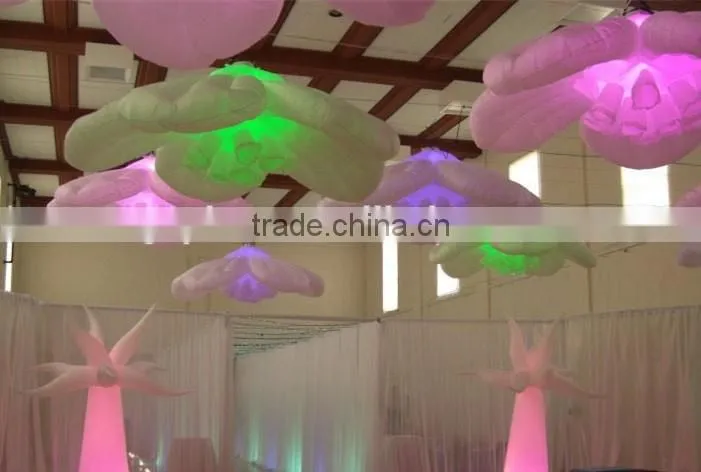 Attractive inflatable wedding flower stage decoration hanging inflatable led flower
