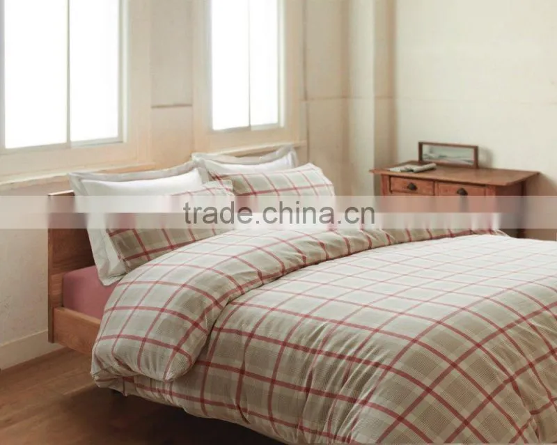 2016 spring checker bedding set duvet cover set sheet set washed bedding