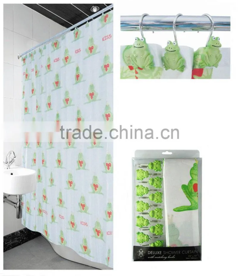 Lovely rabbit for 100% polyester shower curtain
