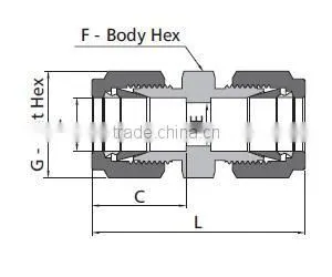 ss304 316 stainless steel compression fitting