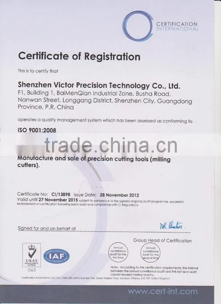 VIKDA end milling cutter -- Tapered End Mill High Speed Cobalt oem China square flat end mill / steel cutter