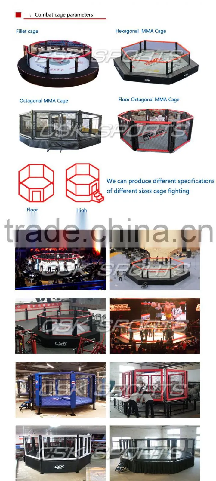 Octagon hexagon fighting MMA Floor Cage