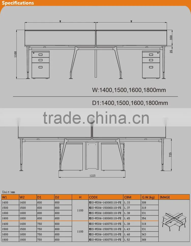 2016 the most popular high-end office furniture mfc desk