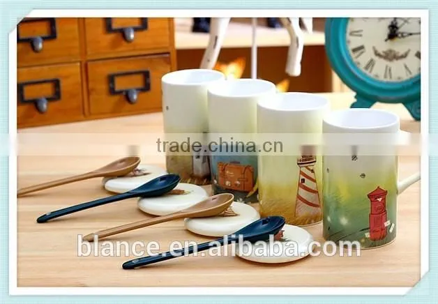 ceramic rustic mug with windmill design rustic logo mug
