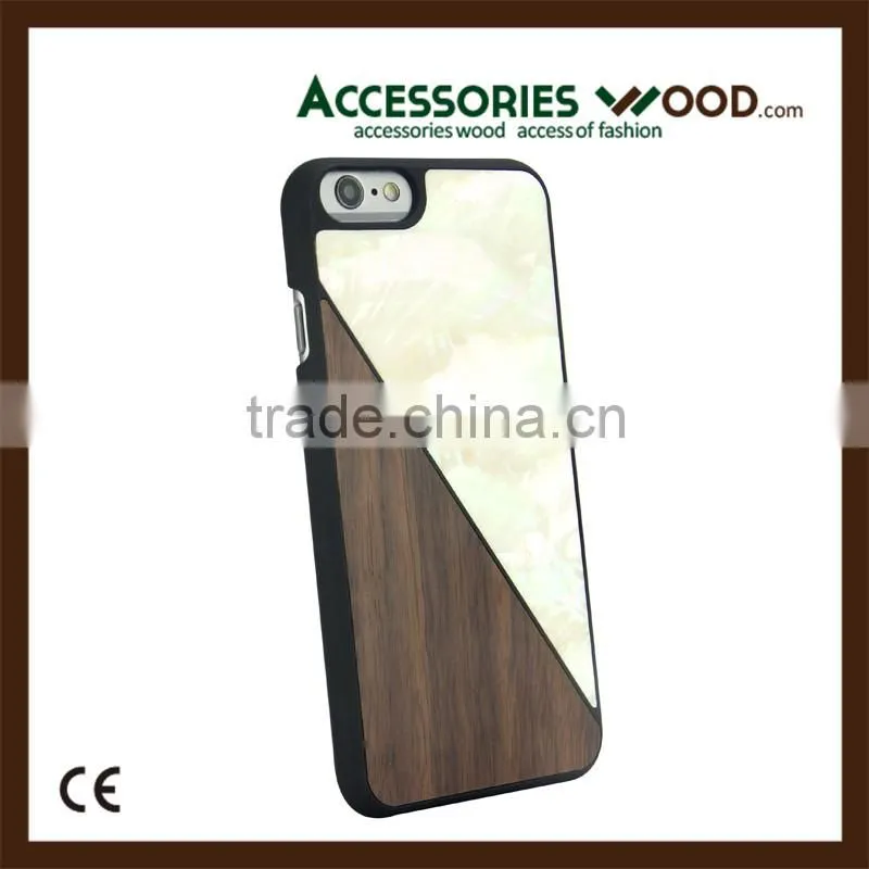 Hot selling cheap shell and wood mobile phone case for iphone