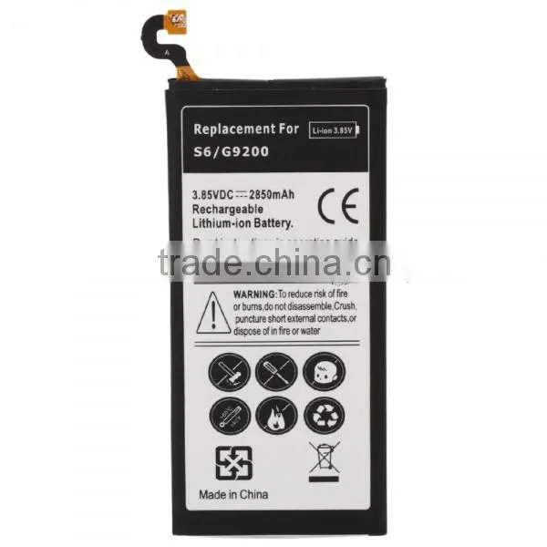 For Samsung S6 G9200 3.85V 2850mAh Li-ion Cell Phone Battery Black