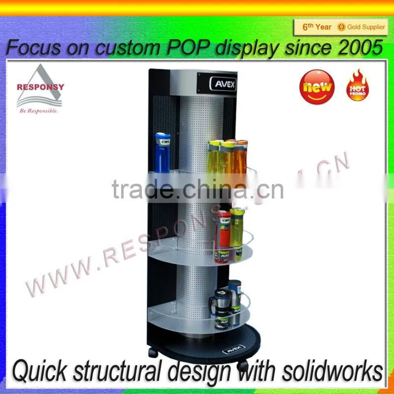 floor free standing metal acrylic cup display rack for promotion