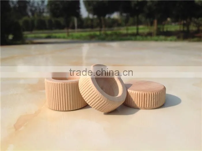 High quality striped small round wooden cap,custom stylish wooden bottle cap