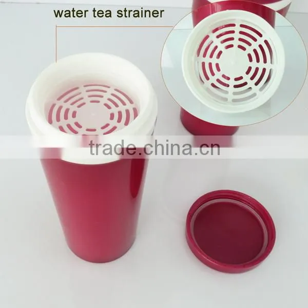 300ml plastic mug with tea filter and leak-proof lid, Mug for promotion, accept logo printing