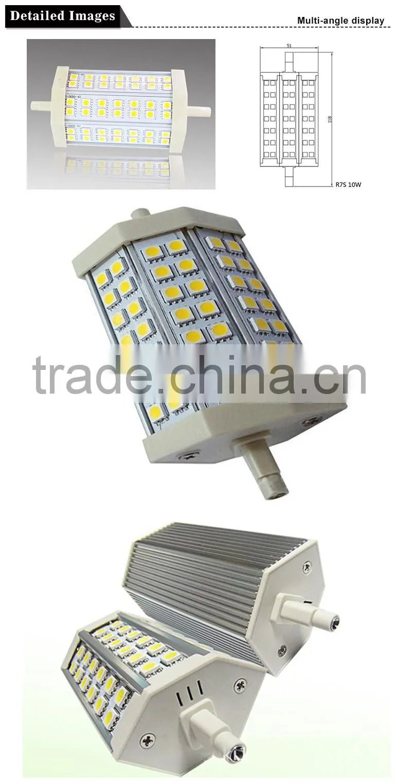 Haining Mingshuai LED bulb R7S LED ceramic flood light 78mm 5050 SMD 7W linear dimmable replace J78 halogen Lamp