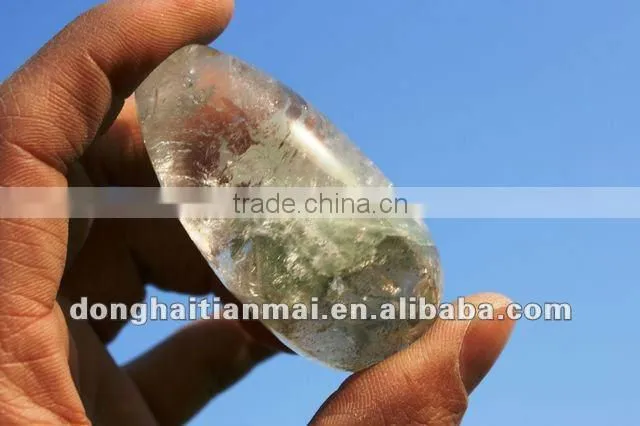 Natural OVAL ARTISTIC QUARTZ Sphere Ball Mineral Substance inside