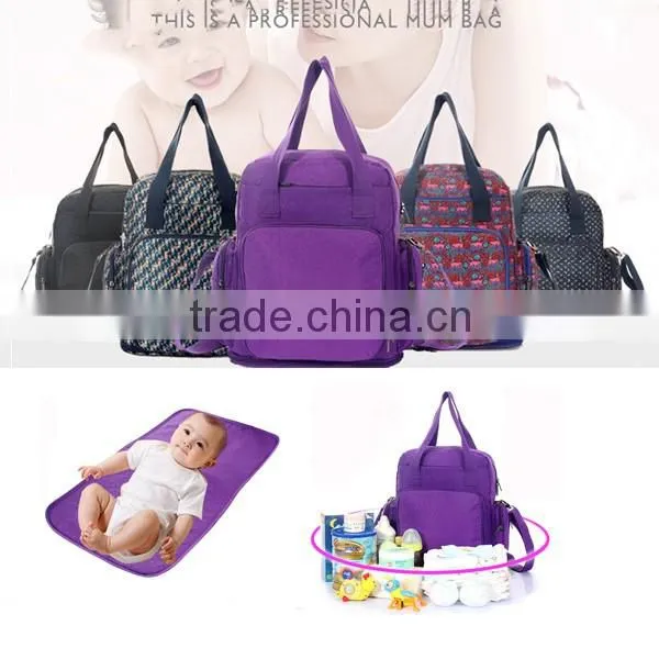 Manufacturer promotional cheap nylon fabric dot printing school girls backbag