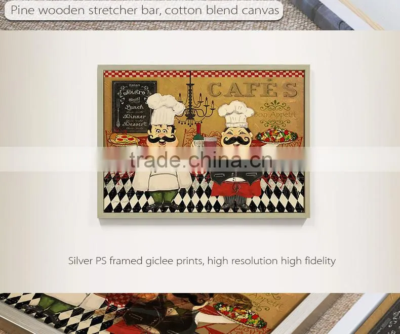Double fat cook painting canvas,canvas printing for fat cook