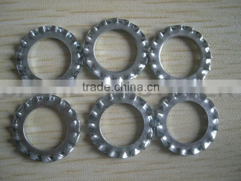 Teeth lock washer fasteners