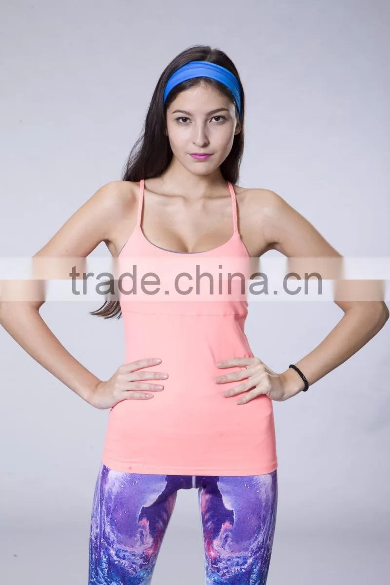 Yoga Wear Spandex Nylon Stretch Easy Move Sexy Women Workout Tank Top