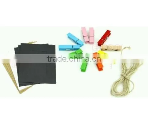 10 Pcs Hanging Paper Frame Photo Album String Art Clips Rope Pictures Wall Decor