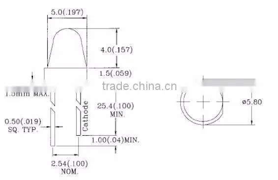 5.0mm Dia.Low profile LED Lamp