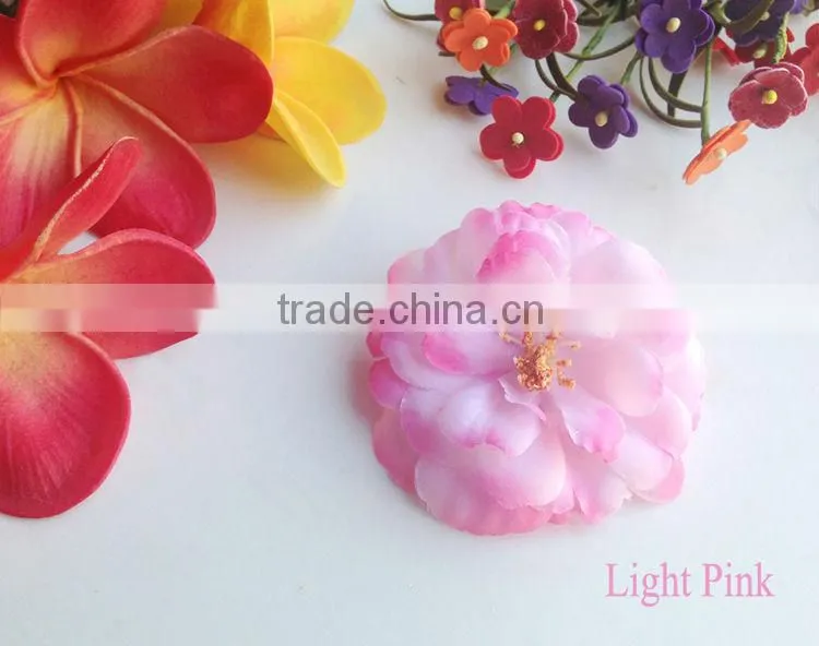 Elegant Silk Fabric Hair Flower Decoration Flower Artificial Cute Peony Hair Flower Clip