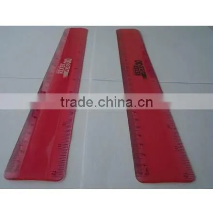High quality transparent 30cm unfolding plastic ruler for school and office