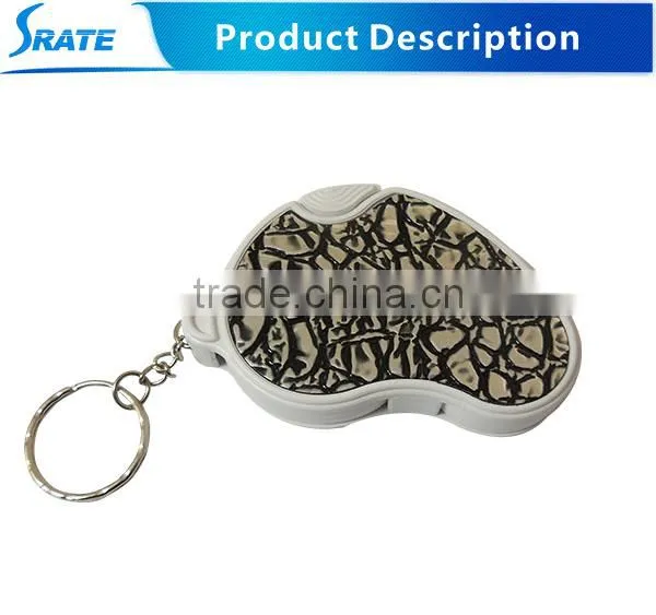 NO.6901A Leather Surface Rotatable Keychain Magnifier For Gift