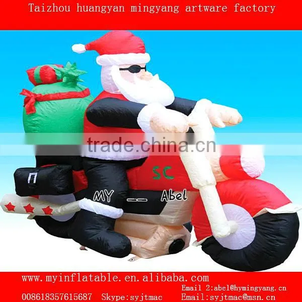 MY christmas inflatables santa christmas santa on motorcycle