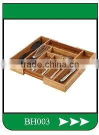 BH005/Hanger Bamboo Flatware Dish Rack Holder Accessory with Metal Utensil Clips