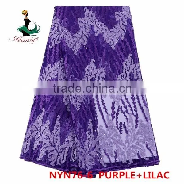 2016 wholesale embroidery tulle lace fabric nigerian french net lace for wedding dreeses /NYN76