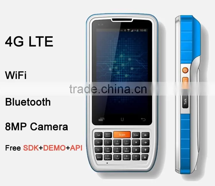 The first 4G LTE date collect industrial handheld android with NFC barcode scanner