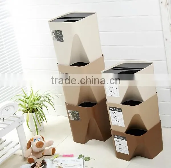Plastic square trash can