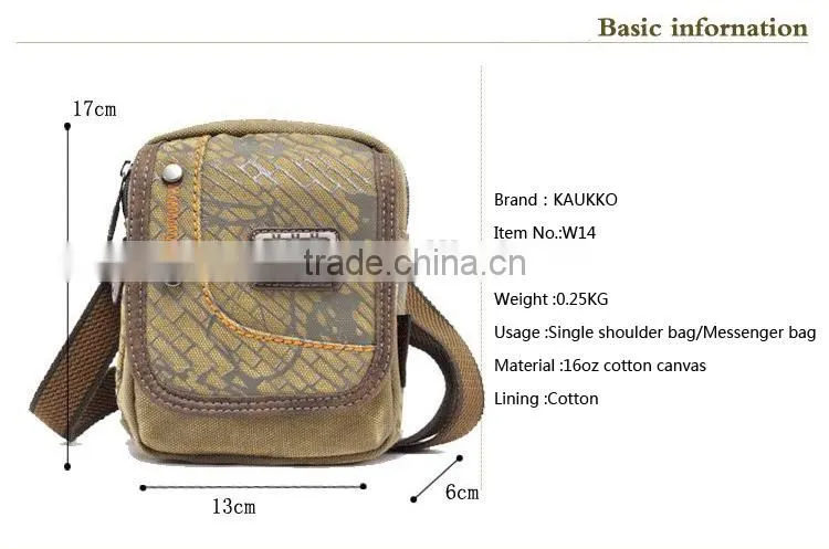 Leisure Men's Canvas Messenger Bag Design Retro Sling Bags Classic Cross Body Bag