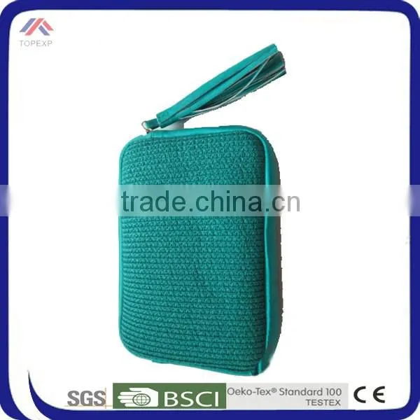 Female Solid Color Crochet Small Wallet