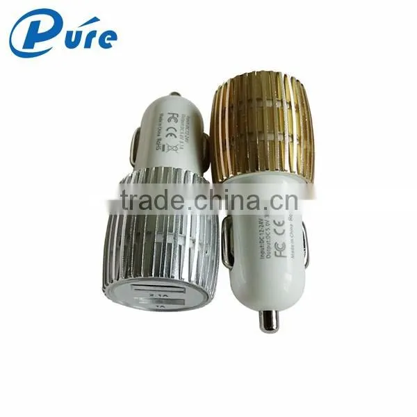 Top Quality Mobile Phone Car Charger Dual USB Universal ABS Car Charger 2 Port 12V-24V 2.1A Adapter with for iPhone Samsung Phon