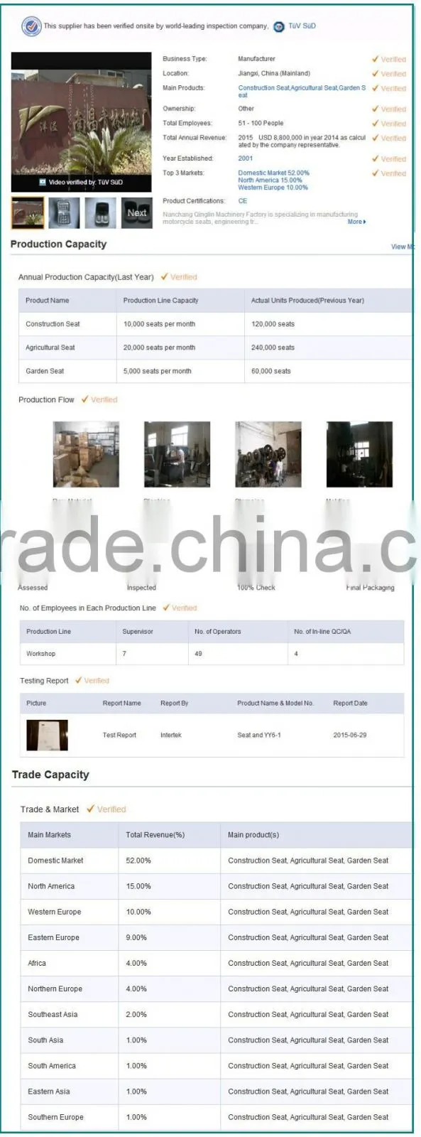 China Qinglin CE certificate Forklift Seat with 2 Point safety belt(YY3)