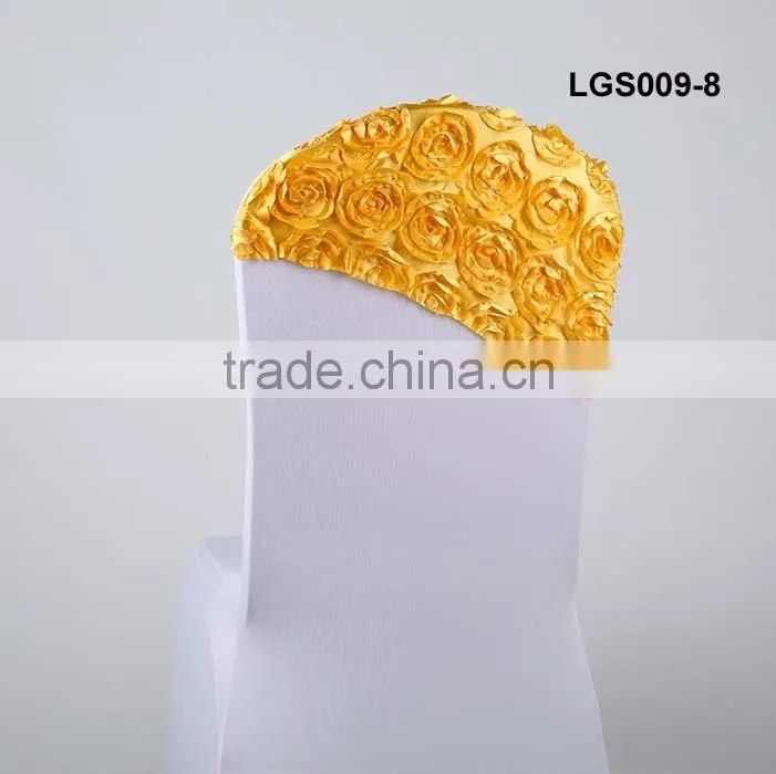 colorful personized yellow chair sashes for wedding