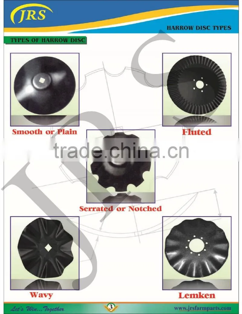 Plain harrow disc with hexagon hole with carbon steel