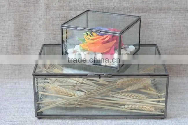 Presentation box single small/ photo box /Christmas candy storage containers rectangular clear glass box
