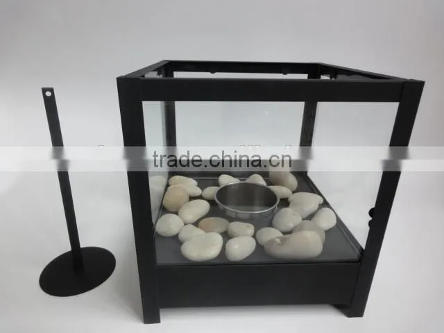 church shape outdoor bio ethanol fuel fireplace with 3mm strong glass