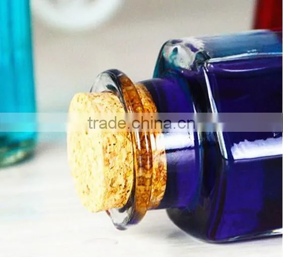 New shape juice glass bottle with cork lid special shape glass bottle square glass bottle with cork