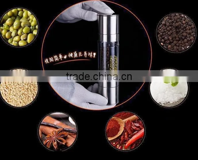 CY181 Multifunctional Manual Stainless Steel Pepper Mill With Two Storage Container peper grinder