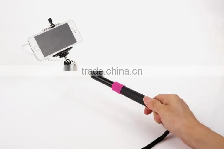 2016 popular selfie stick with bluetooth shutter button, selfie monopod, selfie holder for travel tourism