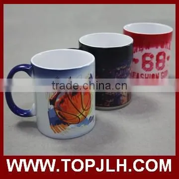 New design magic porcelain white mug christmas artwork,color change mug