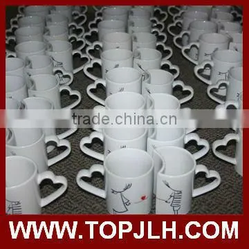 custom logo printing white sublimation ceramic tea mug for transfer printing