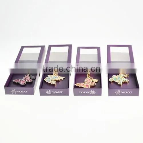 Promotional Item Gold Plated Butterfly Keychain with Swarovski Crystal