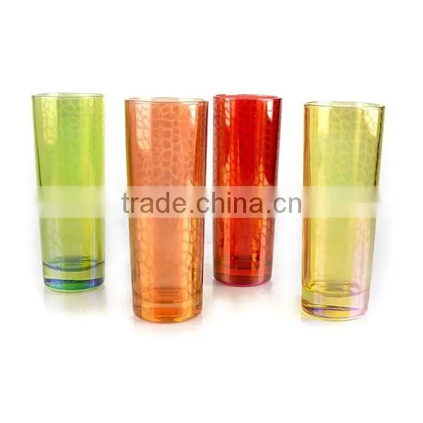 colorful beautiful tumbler glass stemless glass fairy drinking glass