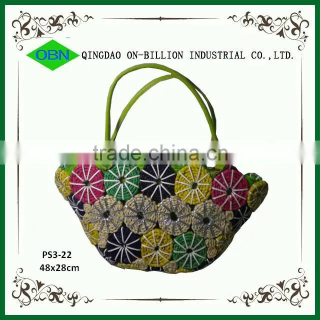 Wholesale beach corn husk straw handbag