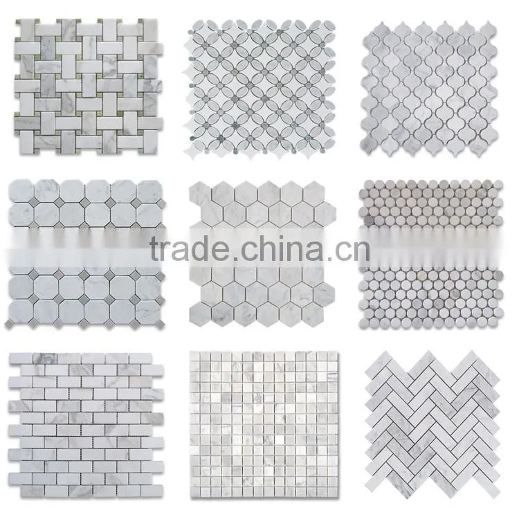 MM-CV284 cheap carrara natural stone flower white marble mosaic