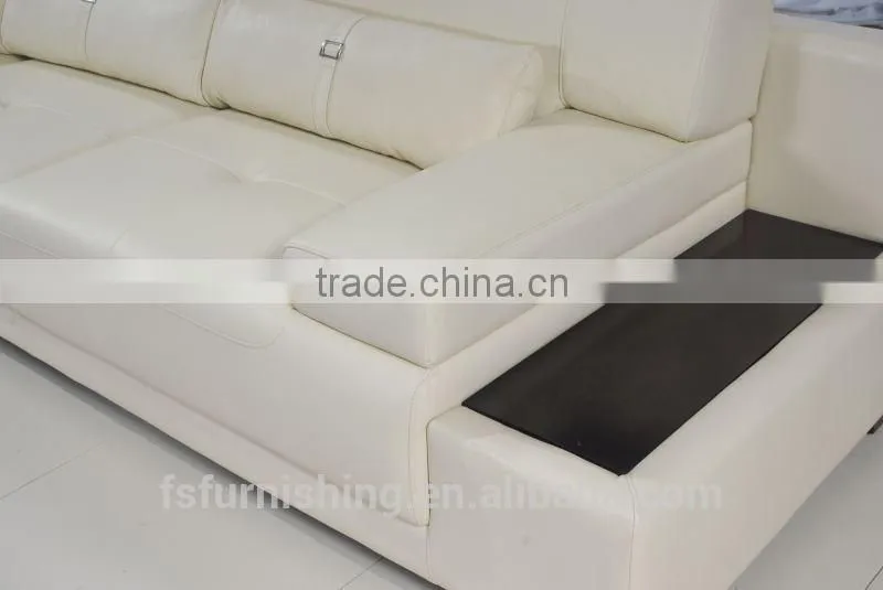 JR6002 chic modern living room set thick cow leather beige sofa set Foshan furniture factory wholesaler
