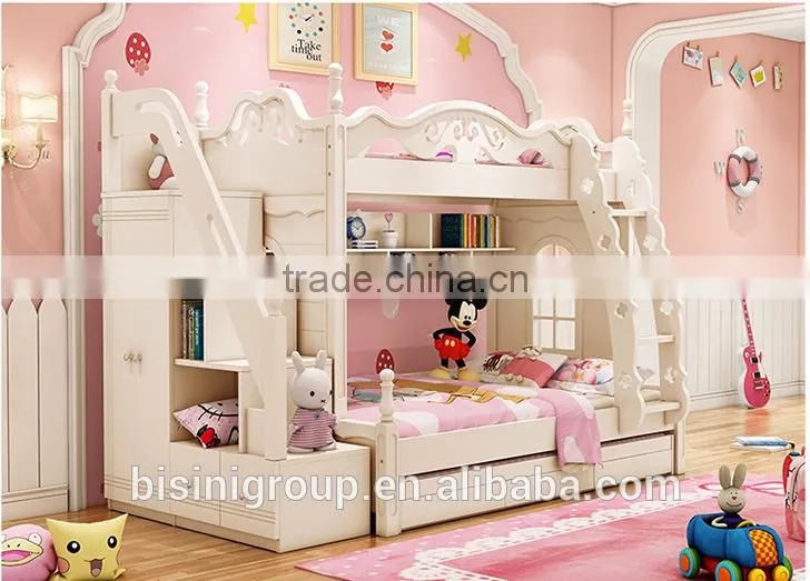 Wooden Kids Bunk Bed with Wardrobe Stairs Bedroom Furniture Bunk for Children Furniture
