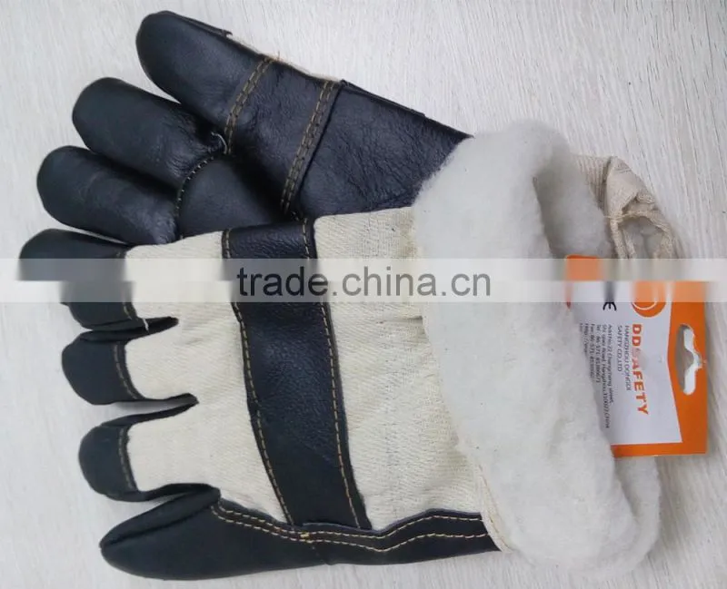 DDSAFETY Hot Sale Furniture Leather Work Gloves Brown Furniture Gloves
