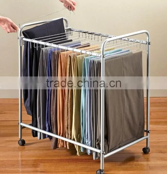 18 pairs Rolling plants organizer rack , Dynamics Rolling Pants Trolley